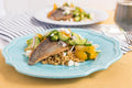 Terry Koval’s Trout with Sun Gold Tomato & Cucumber Salad Over Wheat Berries