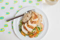 Seared Chicken with Cucumber-Peach Salad & Buttered Barley